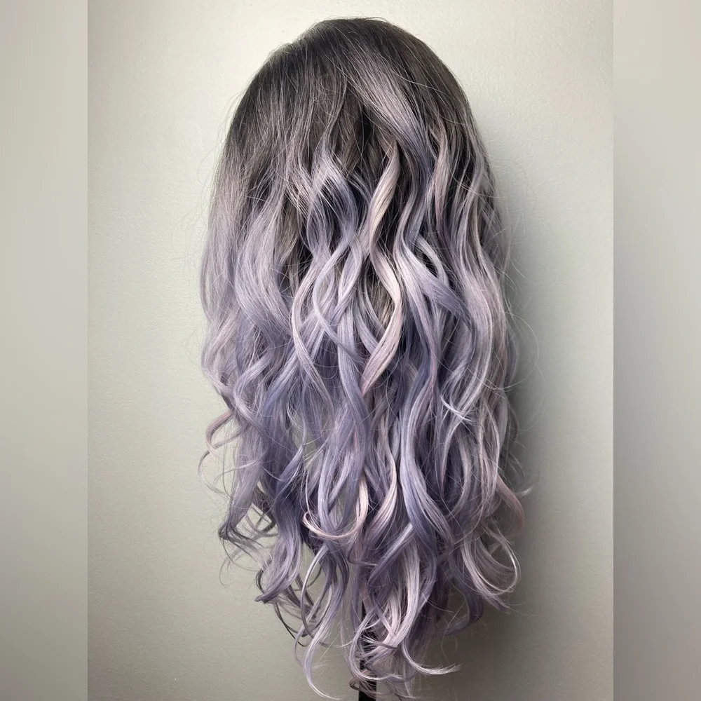 Ombre Light Gray Lace Wigs